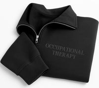 Occupational Therapy Embroidered Quarter Zip Sweatshirt, OT Varsity Pullover, Therapist Gift, OT Student Apparel College Gift Idea