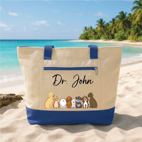 Personalized Veterinarian Tote Bag Zipper Tote, Custom Vet Name Gift, Vet Student Gift, Veterinary Tech Gift, Dog Lover Tote Bag Gift