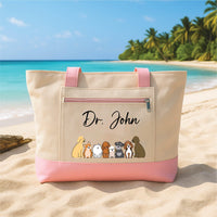 Personalized Veterinarian Tote Bag Zipper Tote, Custom Vet Name Gift, Vet Student Gift, Veterinary Tech Gift, Dog Lover Tote Bag Gift