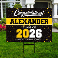 Personalized Graduation Yard Sign 2026, Class of 2026 Custom Name Lawn Sign with Stakes, Senior Graduation Outdoor Yard Decoration