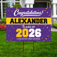 Personalized Graduation Yard Sign 2026, Class of 2026 Custom Name Lawn Sign with Stakes, Senior Graduation Outdoor Yard Decoration