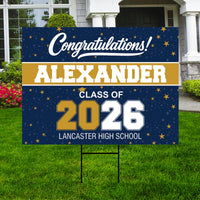 Personalized Graduation Yard Sign 2026, Class of 2026 Custom Name Lawn Sign with Stakes, Senior Graduation Outdoor Yard Decoration