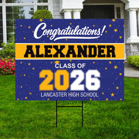 Personalized Graduation Yard Sign 2026, Class of 2026 Custom Name Lawn Sign with Stakes, Senior Graduation Outdoor Yard Decoration