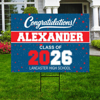 Personalized Graduation Yard Sign 2026, Class of 2026 Custom Name Lawn Sign with Stakes, Senior Graduation Outdoor Yard Decoration