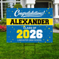 Personalized Graduation Yard Sign 2026, Class of 2026 Custom Name Lawn Sign with Stakes, Senior Graduation Outdoor Yard Decoration