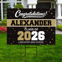 Personalized Graduation Yard Sign 2026, Class of 2026 Custom Name Lawn Sign with Stakes, Senior Graduation Outdoor Yard Decoration