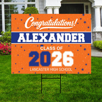 Personalized Graduation Yard Sign 2026, Class of 2026 Custom Name Lawn Sign with Stakes, Senior Graduation Outdoor Yard Decoration
