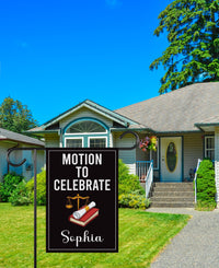 Law Graduation Garden Flag Motion to Celebrate Yard Flag, Personalized Lawyer Graduation Flag, Garden Decor, Law School Grad Gift