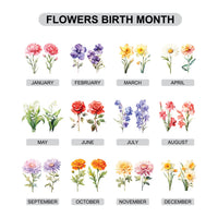 Custom Birth Month Flower Tote Bag with Zipper, Personalized Floral Canvas Bag, Botanical Birthday Gift for Women, Travel Beach Tote