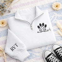 Personalized Vet Tech Embroidered Quarter Zip Sweatshirt, RVT Veterinary Technician Gift, Vet Tech Pullover Animal Lover Apparel