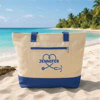 Personalized Embroidered Nurse Tote Bag with Zipper, Custom RN Name Tote Bag, Nurse Gift, Medical Tote Bag, Nursing Graduation Gift