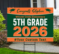 Personalized 5th Grade Graduation Yard Sign 2026, Custom Name School Sign, Elementary Graduation Lawn Decoration, Class of 2026 Yard Sign