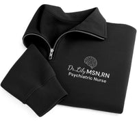Psychiatric Nurse Embroidered Quarter Zip Sweatshirt, Personalized Psychiatry Pullover, Graduation Gift for Nurse Medical Apparel