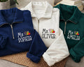 Custom Teacher Embroidered Quarter Zip Sweatshirt, Personalized Apple Pencil Pullover, Kindergarten Teacher Appreciation Gift Outfit