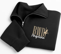Personalized Dance Team Embroidered Quarter Zip Sweatshirt, Custom Dancer Name Pullover, Ballet Dance Team Gift Apparel Outfit