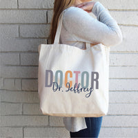 Personalized Doctor Tote Bag, Custom Name Doctor Bag, Medical Professional Gift, Doctor Graduation Gift, Healthcare Worker Tote Bag Gift