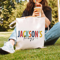Personalized Kids Tote Bag, Custom Name Tote Bag, Back to School Bag, Personalized Kids Gift, Toddler Name Bag, Daycare Tote Bag Gift