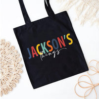 Personalized Kids Tote Bag, Custom Name Tote Bag, Back to School Bag, Personalized Kids Gift, Toddler Name Bag, Daycare Tote Bag Gift