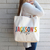Personalized Kids Tote Bag, Custom Name Tote Bag, Back to School Bag, Personalized Kids Gift, Toddler Name Bag, Daycare Tote Bag Gift