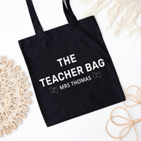 Personalized Teacher Tote Bag, Custom Name Teacher Bag, Teacher Appreciation Gift, Back to School Gift, Minimalist Teacher Tote Bag