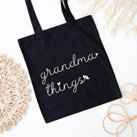 Grandma Things Tote Bag, Grandma Tote Bag, Gift for Grandma, Grandmother Gift Idea, Cute Grandma Bag, Mother's Day Gift for Grandma