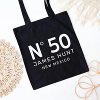 Personalized Number Tote Bag, Custom Name Tote Bag, Minimalist Tote Bag Gift, Custom City Tote, Birthday Tote, Custom Text Bag
