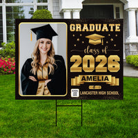 Photo Graduation Yard Sign, Custom Personalized Graduate Decor, Class of 2026, Graduation 2026, School Lawn Sign with Name Photo