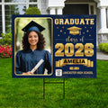 Photo Graduation Yard Sign, Custom Personalized Graduate Decor, Class of 2026, Graduation 2026, School Lawn Sign with Name Photo