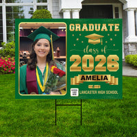Photo Graduation Yard Sign, Custom Personalized Graduate Decor, Class of 2026, Graduation 2026, School Lawn Sign with Name Photo