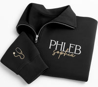 Personalized Phlebotomist Embroidered Quarter Zip Sweatshirt, Custom Phlebotomy Technician Pullover, Medical Worker Gift Apparel