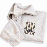 Custom Doctor Embroidered Quarter Zip Sweatshirt, Personalized Dr Name Pullover, Medical Graduation Gift, Healthcare Apparel Outfit