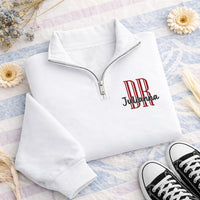 Custom Doctor Embroidered Quarter Zip Sweatshirt, Personalized Dr Name Pullover, Medical Graduation Gift, Healthcare Apparel Outfit