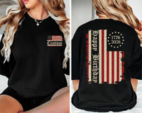 Custom USA 250th Anniversary Shirt, Personalized Patriotic Shirt, America 1776 2026 Tee, Name Patriotic Shirt, Patriotic Gifts, Front Back