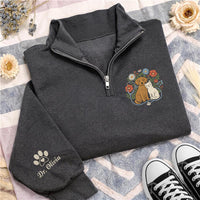 Veterinary Embroidered Quarter Zip Sweatshirt, Personalized Vet Tech Nurse Pullover, Pet Doctor Gift, Animal Lover Workwear Apparel