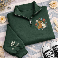 Veterinary Embroidered Quarter Zip Sweatshirt, Personalized Vet Tech Nurse Pullover, Pet Doctor Gift, Animal Lover Workwear Apparel