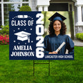 Personalized Graduation Yard Sign 2026 with Photo, Graduate Picture Sign, Class of 2026, Custom Graduation 2026 Yard Sign with Metal H-Stake