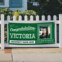Personalized Graduation Banner with Photo, Custom Name School Banner 2026, Class of 2026 Outdoor Graduation Party Decoration Yard Sign