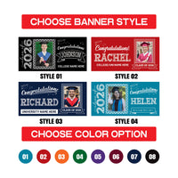 Personalized Graduation Banner with Photo, Custom Name School Banner 2026, Class of 2026 Outdoor Graduation Party Decoration Yard Sign