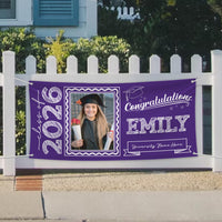 Personalized Graduation Banner with Photo, Custom Name School Banner 2026, Class of 2026 Outdoor Graduation Party Decoration Yard Sign