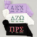 Custom College Embroidered Sweatshirt, Hoodie, Shirt, Long Sleeve Shirt, Greek Letter University Apparel, High School Graduation Gift