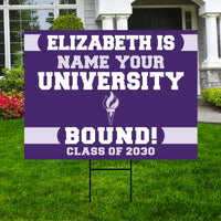 Personalized College Bound Yard Sign Class of 2026, Graduation Yard Sign Senior 2026 Sign, University Bound Grad Sign Outdoor Decoration