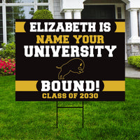 Personalized College Bound Yard Sign Class of 2026, Graduation Yard Sign Senior 2026 Sign, University Bound Grad Sign Outdoor Decoration