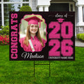 Personalized Graduation Yard Sign 2026 with Photo, Graduate Picture Sign, Class of 2026, Custom Graduation 2026 Yard Sign with Metal H-Stake