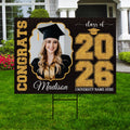 Personalized Graduation Yard Sign 2026 with Photo, Graduate Picture Sign, Class of 2026, Custom Graduation 2026 Yard Sign with Metal H-Stake