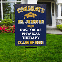 Personalized Graduation Yard Sign 2026, Graduate 2026, Class of 2026, Custom Doctor of Pharmacy Graduation 2026 Yard Sign with Metal H-Stake