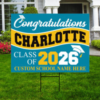 Graduation Yard Sign, Custom Name School Decor, Class of 2026, Graduation 2026, Congrats Grad Lawn Sign for High School College