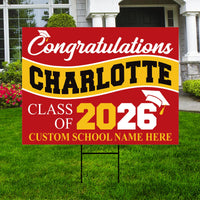 Graduation Yard Sign, Custom Name School Decor, Class of 2026, Graduation 2026, Congrats Grad Lawn Sign for High School College