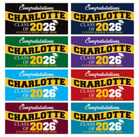 Graduation Banner, Custom Name School Vinyl Banner, Class of 2026, Graduation 2026, Congrats Grad Banner for High School College