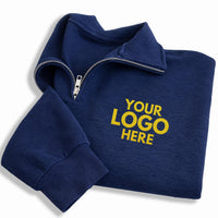 Custom Logo Embroidered Quarter Zip Sweatshirt, Personalized Company Pullover, Business Workwear Uniform, Custom Text Team Apparel Gift