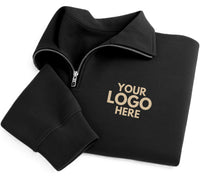 Custom Logo Embroidered Quarter Zip Sweatshirt, Personalized Company Pullover, Business Workwear Uniform, Custom Text Team Apparel Gift
